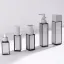 Mingdun Packaging 5oz/150ml PETG Square Bottle with Lotion Pump or Fine Mist Sprayer & Flush Overcap, 24mm Neck