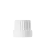 The image shows the Calaso PP Dropper DIN18. The product is a clear glass dropper bottle with a black plastic dropper cap. The dropper cap features a squeezable bulb for dispensing liquid. The bottle has a smooth, cylindrical shape and is shown against a white background.