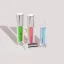 Choebe Group 0.5oz/15ml 18-415 SAN Double-Wall Cylinder Bottle with Serum Pump and Metallic Flush Overcap