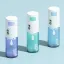 UKPACK 6.8oz/200ml PET Cylinder Make Up Remover Press Bottle with Well Pump and Hinged Cap - 0.5cc Dosage