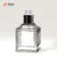 Somang Glass 1.7oz/50ml 18-410 Clear Glass Faceted Square Cube Cosmetic Bottle with Premium Heavy Base