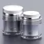 Samhwa 1.7oz/50ml Refillable PET Airless Jar with Refillable Insert & Hygienic Touch Pump, Available with PCR Plastic