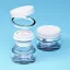 Samhwa 1.7oz/50ml Refillable Glass Double-Wall Face Cream Jar with PP Inner Pod Refill & Cap