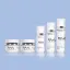 Keyuan Packaging 1.76oz/50g 58-400 Round PETG Cream Jar with White PP Screw Cap and Chrome Collar