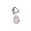 Rongyi Cosmetics 5g ABS & PP Silver Metallic Hatching Egg Lip Balm Container with Keychain Loop & 23.3mm Wide Bullet Cup