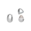 Rongyi Cosmetics 5g ABS & PP Silver Metallic Hatching Egg Lip Balm Container with Keychain Loop & 23.3mm Wide Bullet Cup