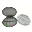 Rongyi Cosmetics 8-Pan Round Acrylic (PMMA) Eyeshadow Palette with Rectangular Wells & Mirror