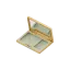 Sambound New Material Technology 15.4g 2-Pan Rectangular Dual-Tone ABS Powder Compact with Mixed Wells, Mirror & Push Button Closure