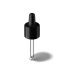 MIRON Violetglass 18-DIN Black TPE Bulb Pipette Dropper with Tamper-Evident Band & Bent Ball Glass Tip, 0.7cc Dosage (Orion 10)