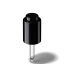 MIRON Violetglass 18-415 Black Push-Button Pipette Dropper with Straight Ball Tip, 0.35cc Dosage