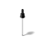 MIRON Violetglass 18-DIN Black Ribbed Tamper-Evident TPE Bulb Glass Pipette Dropper with Bent Ball Tip, 1cc Dosage