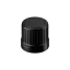 MIRON Violetglass 18-DIN Black Ribbed HDPE Tamper-Evident Dropper Cap, 2mm