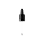 MIRON Violetglass 18-DIN Black Ribbed TPE Bulb Pipette Dropper with Tamper-Evident Band & Bent Ball Glass Tip, 0.7cc Dosage (Orion 10)
