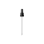 MIRON Violetglass 18-DIN Black Ribbed Tamper-Evident TPE Bulb Glass Pipette Dropper with Bent Ball Tip, 1cc Dosage