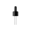 MIRON Violetglass 18-DIN Black TPE Bulb Pipette Dropper with Tamper-Evident Band & Bent Ball Tip, 1cc Dosage