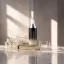 Queens Packaging Co., ltd.  2.7oz / 80ml Acrylic Double-Wall Cylinder Pump Bottle with Clear Acrylic Overcap, Metallized ABS Shoulders & PP Pump with an Aluminum Collar