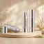 Queens Packaging Co., ltd.  1oz / 30ml AS, PP & Aluminum Cylinder Airless Pump Bottle with Matching Metallic Overcap, 0.25cc Dosage