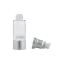 Queens Packaging Co., ltd.  1oz / 30ml Clear AS Cylinder Airless Pump Bottle with Aluminum Overcap & PP Pump with Aluminum Collar, 0.25cc Dosage