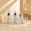 Queens Packaging Co., ltd.  1.7oz / 50ml AS Cylinder Airless Pump Bottle with Clear AS Overcap & PP Pump with Metallized Collar, 0.2cc Dosage