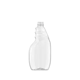 The image shows a clear plastic bottle with a cylindrical shape, tapered neck, and screw cap closure. The bottle is empty and transparent, allowing for an unobstructed view through its entirety. It appears to be simple and unadorned, with no labels or markings. This product is identified as the "Resilux 23.0oz PET Bottle (A230E6P)."