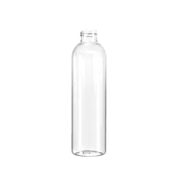 The image shows the Resilux 33.8oz PET Bottle (B1000E46). It is a clear, cylindrical plastic bottle with a smooth surface and a standard screw cap opening at the top. The bottle is empty and stands upright, displaying its transparent material which allows the contents to be visible when filled. The overall design is simple and functional, suitable for various liquid products.