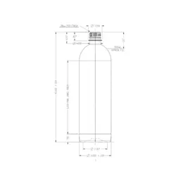 The image shows a clear plastic bottle with a cylindrical shape and a slightly narrower neck. The bottle has smooth, transparent surfaces and is designed to hold liquids. It features a screw-top cap, which is not shown in the image but implied by the neck design. The product name is "Resilux 33.8oz PET Bottle B1000E7R."
