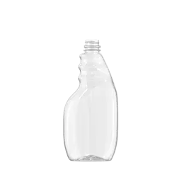 The image depicts a Resilux 32.0oz PET Bottle (A320E9W). The bottle is transparent with a smooth surface, cylindrical shape, and a slightly tapered neck. It features a standard screw-top opening, suitable for a cap, and has no labels or markings visible. The bottle is empty, standing upright, and showcases a sleek, minimalist design.