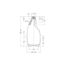 The image shows a clear, cylindrical plastic bottle with a smooth surface and no labels or markings. The bottle has a narrow neck and a screw-top opening, designed for a cap that is not shown in the image. The product is identified as the Resilux 22.0oz PET Bottle A220E05. The bottle appears to be empty and is displayed against a plain white background.