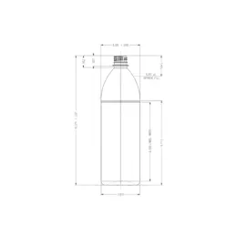 The image features a Resilux 33.8oz PET Bottle. The bottle is clear and cylindrical with a smooth surface. It has a standard screw-top neck designed to fit a cap (cap not included in the image). The bottle's transparency allows for easy visibility of its contents. The overall design is simple and functional, suitable for various liquid products. 