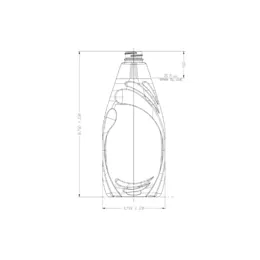 The image shows a clear, cylindrical 20.0 oz PET bottle by Resilux. The bottle has a smooth surface with no labeling, a gently curved shoulder, and a narrow neck that leads up to a screw-top opening. The transparency of the bottle allows for full visibility of its contents. 