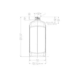 The image shows a clear, cylindrical PET bottle with a smooth surface and no visible labels. The bottle has a short neck with a screw-top opening, and it appears to be empty. This container is identified as the "Resilux 20.0oz PET Bottle."