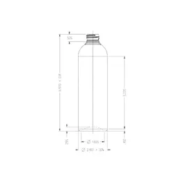 The image shows a clear, cylindrical PET bottle with a smooth surface and no label. The bottle has a narrow neck and a screw-top opening. The product is the Resilux 10.0oz PET Bottle.