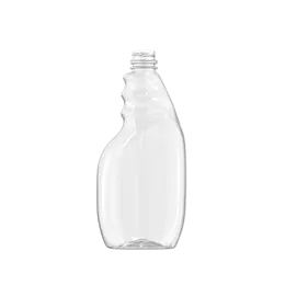 The image shows a clear, cylindrical plastic bottle with a screw-top cap. The bottle is identified as the Resilux 32.0oz PET Bottle (A320E1R). The bottle features smooth, transparent sides with no labels or markings, and it has a slight taper towards the neck. The cap is also clear, matching the rest of the bottle, and is designed to be easily screwed on and off. The overall design is simple and utilitarian, suitable for a variety of liquid storage needs.