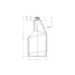 The image shows a clear, 33.0 oz PET bottle named Resilux. The bottle has a cylindrical shape with smooth, straight sides and a slightly tapered shoulder leading up to a wide, threaded neck designed for a screw cap (not shown in the image). The bottle is transparent, allowing the contents inside to be visible. There are no labels or markings on the bottle, highlighting its clean and simple design.