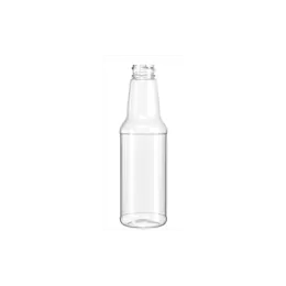 The image displays a clear, cylindrical PET bottle with a capacity of 10.0 oz. The bottle, named Resilux 10.0oz PET Bottle A100G0B, features a smooth, transparent surface and a standard screw-top opening. It has a simple, sleek design with no additional labels or markings. The bottle is empty and stands upright against a plain white background.