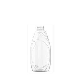 The image shows a clear, cylindrical plastic bottle with a smooth surface, a slightly tapered neck, and a screw-on cap. The bottle appears to be empty and is standing upright. This is the Resilux 28.0oz PET Bottle.