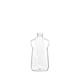 The image shows a clear, cylindrical plastic bottle with a narrow neck and a screw-top opening. The bottle appears to be empty and is standing upright. It has a smooth surface with no labels, text, or graphics on it. The product name is "Resilux 8.5oz PET Bottle." The bottle has a simple, clean design appropriate for holding various liquids.