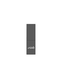 The image displays the JCOP 0.1oz ABS Lip Stick (LPN-S0071B-408C). The product is a sleek, cylindrical tube designed for holding lip balm or lipstick. It has a smooth, glossy black finish and features a twist-up mechanism at the base for dispensing the product. The cap is seamless and fits snugly over the tube, giving it a modern and minimalist appearance. 