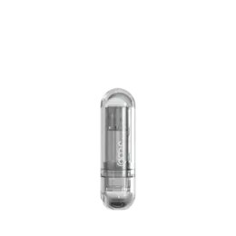 The image shows the JCOP 0.1oz Lip Stick. The product is a small, cylindrical lipstick container with a sleek, metallic finish. The cap is slightly rounded at the top, and the base is flat, allowing the tube to stand upright. The overall design is minimalist and elegant, suitable for holding a small amount of lip product.