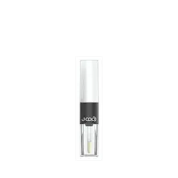 The image displays the JCOP 0.2oz ABS Lip Gloss Tube (GPDR310). The product is a small, sleek, and cylindrical lip gloss tube made of ABS plastic. It features a screw-on cap that matches the tube's material and design. The tube is transparent, allowing the contents to be visible, and it has a smooth, glossy finish. The overall design is simple and elegant, suitable for carrying in a purse or pocket.