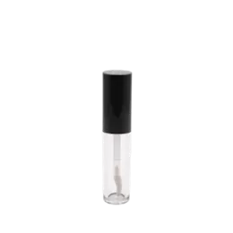 The image features the JCOP 0.1oz PP Lip Gloss Tube. The tube is clear, allowing the contents inside to be visible. It has a sleek, cylindrical design with a screw-on cap at the top. The cap is opaque and matches the minimalist aesthetic of the tube. The overall look is clean and modern, suitable for various types of lip gloss products.