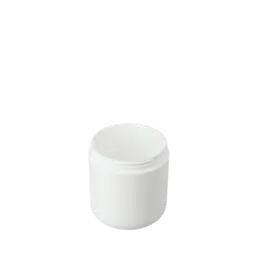 The image shows a Mold-Rite Plastics 6.0oz PP Jar. It is a small, cylindrical plastic container with a screw-top lid. The jar is semi-transparent, allowing for partial visibility of its contents. The surface appears smooth and clean, providing a sleek and minimalistic design. The lid has a slightly raised rim for better grip. 