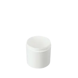 The image shows a Mold-Rite Plastics 6.0oz PP Jar. It is a cylindrical, clear plastic jar with a smooth surface and no visible labeling or text. The jar has a wide mouth and a screw-on lid, which is not attached in the image. The design is simple and functional, suitable for storing various products.