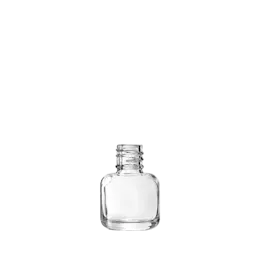 The image shows the Calaso 0.5oz Glass Bottle. The bottle is cylindrical with a clear, transparent glass body. It has a smooth surface and a narrow neck that flares out slightly at the top. The opening is threaded to accommodate a cap or dropper, which is not shown in the image. The overall design is sleek and minimalist, suitable for storing small quantities of liquids such as essential oils, serums, or other cosmetic products.