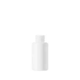 The image shows the "Calaso 1.7oz Glass Bottle." This is a small, clear glass bottle with a cylindrical shape and a smooth surface. The bottle has a short neck with a narrow opening, designed to be sealed with a cap or dropper (not included in the image). The glass appears thick and sturdy, and the bottle is shown against a plain white background, highlighting its transparency and clean lines.