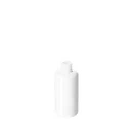The image shows the Calaso 3.4oz Glass Bottle, HD13639-000. The bottle has a cylindrical shape with smooth, clear glass. The neck of the bottle is relatively short and features a screw cap closure, which is not attached in the image. The bottle has a clean and simple design, suitable for various types of liquid products.