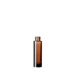 The image shows the Calaso 1.7oz Glass Bottle. The bottle is made of clear glass and has a cylindrical shape with smooth, straight sides. It features a screw-top neck designed to accommodate various types of caps or closures. The overall appearance is sleek and minimalist, suitable for holding liquids such as cosmetics or essential oils. The bottle is placed against a plain, white background, providing a clear and unobstructed view of its design and structure.