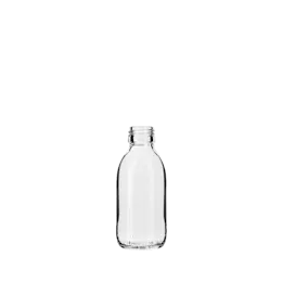 The image displays the Glasmeister Calaso 5.1oz Glass Bottle. It is a clear, cylindrical glass bottle with a smooth surface and a straight-walled design. The bottle has a wide neck and a screw-top closure. The overall appearance is sleek and minimalist, making it suitable for various liquid products.