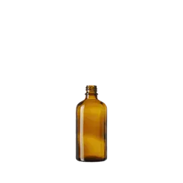 The image shows a clear glass dropper bottle named "Calaso 3/4oz Glass Dropper Bottle." The bottle has a cylindrical shape with smooth, transparent glass. It features a black dropper cap with a rubber bulb on top, designed for precise dispensing of liquids. The bottle is empty, showcasing its clarity and sleek design.