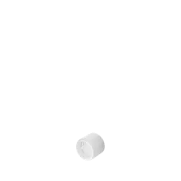 The image shows the Calaso PP Dropper DIN18. The dropper features a sleek design with a white plastic cap and a clear glass pipette. The cap has a smooth, cylindrical shape, and the dropper is designed to fit onto a bottle with a DIN18 neck finish. The overall appearance is clean and functional, ideal for dispensing liquids precisely.